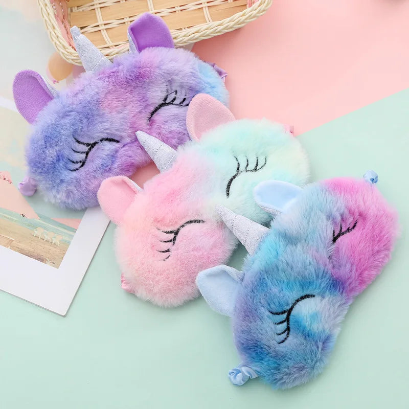 Cartoon Unicorn Sleeping Mask – Cute Anime Eye Shade for Kids, Travel & Party Gifts