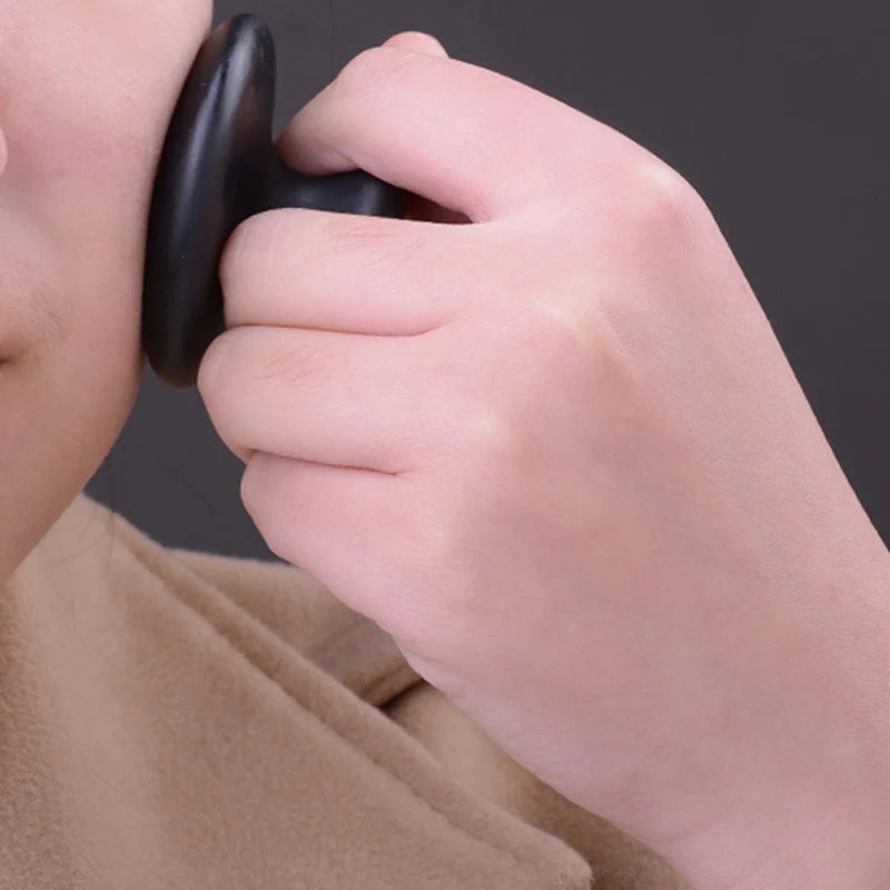 Smooth Mushroom-Shaped Lava Basalt Stone – Hot Stone for Facial & Body Massage Therapy - Image 3