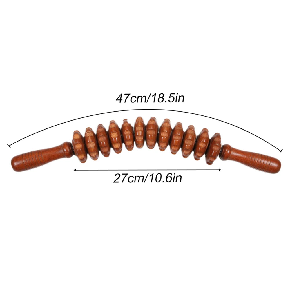 12-Wheel Wood Therapy Roller Stick – Curved Maderoterapia Colombiana Massager for Lymphatic Drainage - Image 13