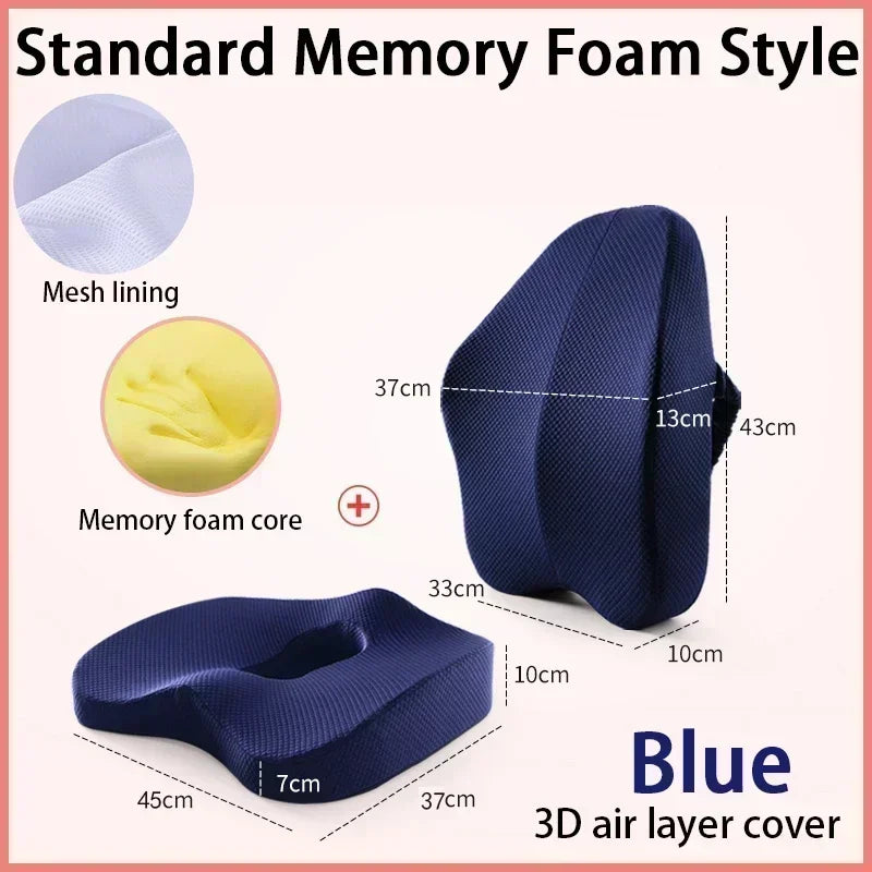 Memory Foam Seat Cushion Set – Orthopedic Support for Coccyx, Lumbar & Hemorrhoid Relief - Image 21
