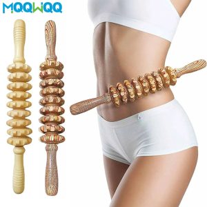 9-Roller Wooden Massage Stick