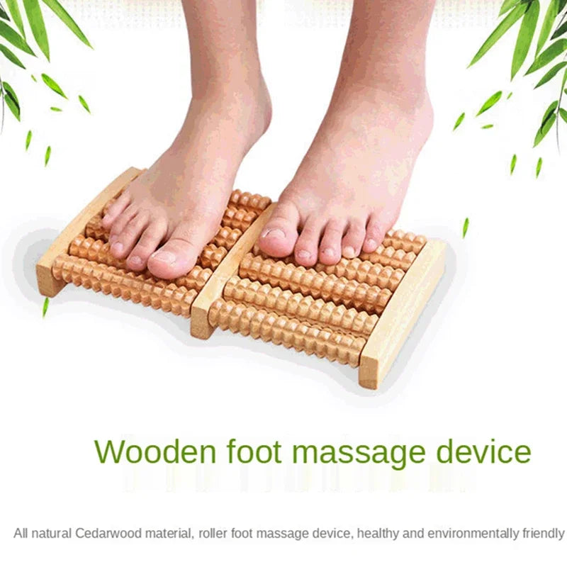 Wooden 6-Row Foot Massager – Shiatsu Roller for Pain & Stress Relief - Image 7