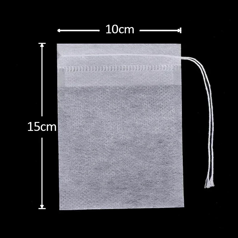 500/50pcs Disposable Tea Filter Bags – Non-Woven Fabric with Drawstring for Tea, Coffee & Spices - Image 9