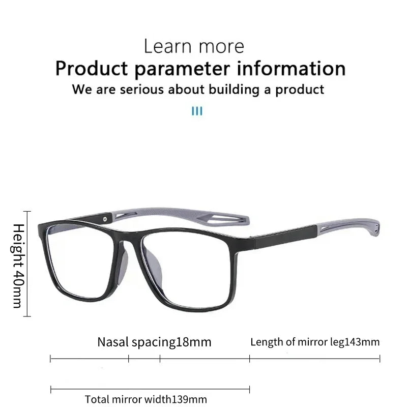 Unisex Ultralight TR90 Blue Light Blocking Reading Glasses – HD Square Prescription Eyewear - Image 6