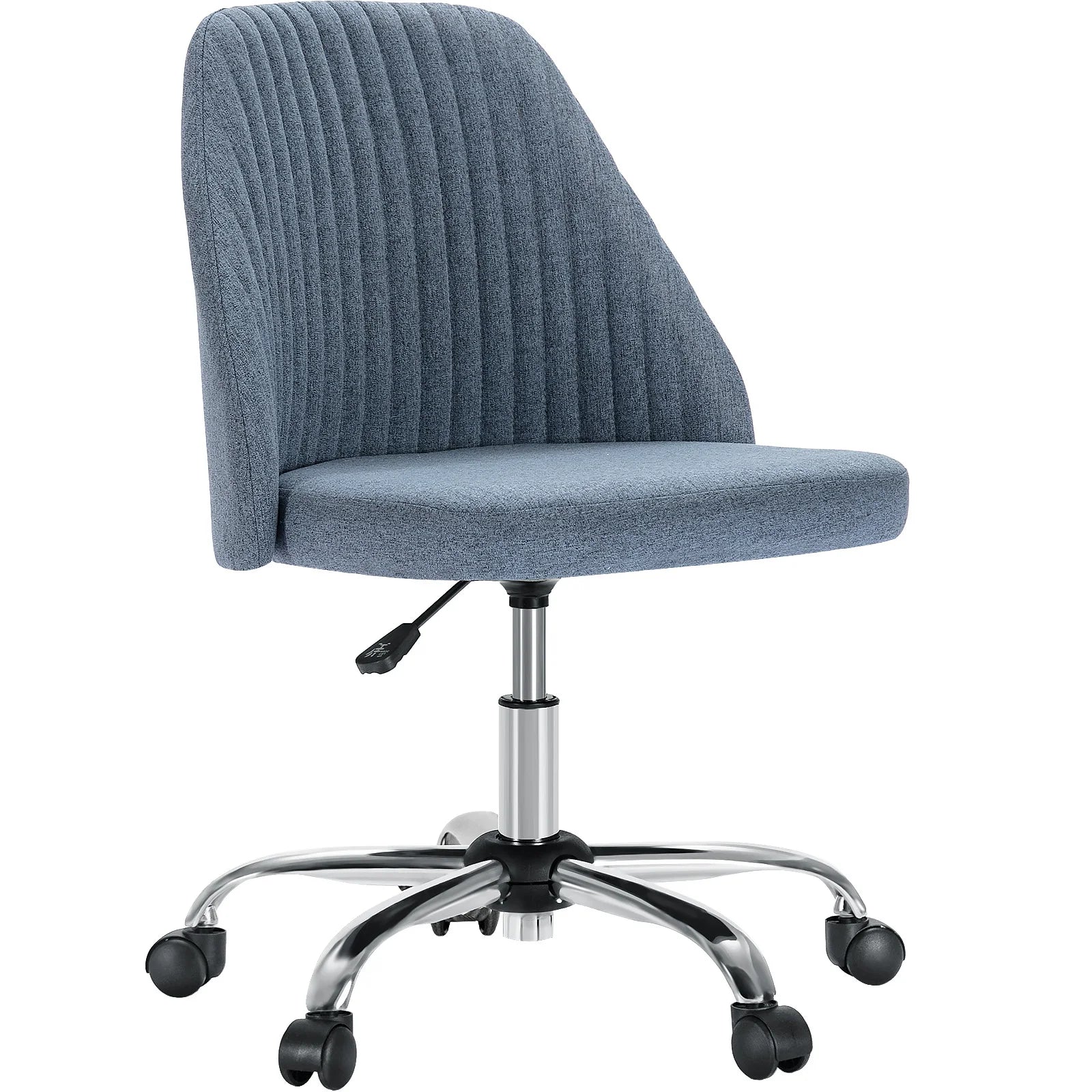 JHK Armless Small Desk Office Chair – Cute Swivel Vanity Chair with Backrest & Wheels - Image 8