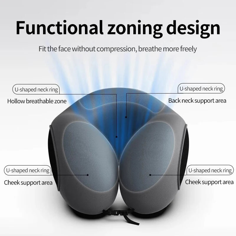 Multifunction U-Shaped Neck Pillow – Soft Slow Rebound Travel Pillow with Massage Support - Image 2