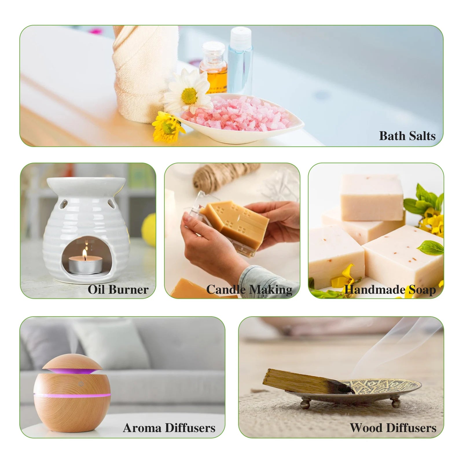 PHATOIL 100ml Essential Oil Collection – Eucalyptus, Lavender, Vanilla, Jasmine, Lemon & Bergamot - Image 6