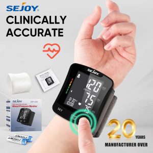 SEJOY Electronic Wrist Blood Pressure Monitor – Automatic Digital Sphygmomanometer