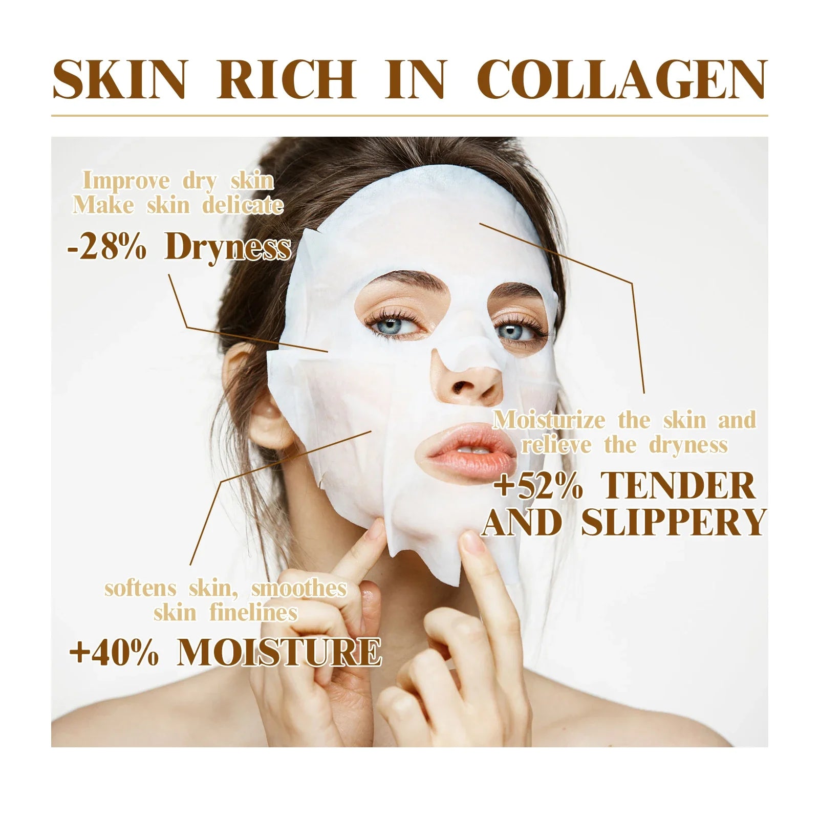 10PCS Collagen Anti-Wrinkle Facial Mask – Korean Skincare for Firming, Moisturizing & Brightening - Image 4