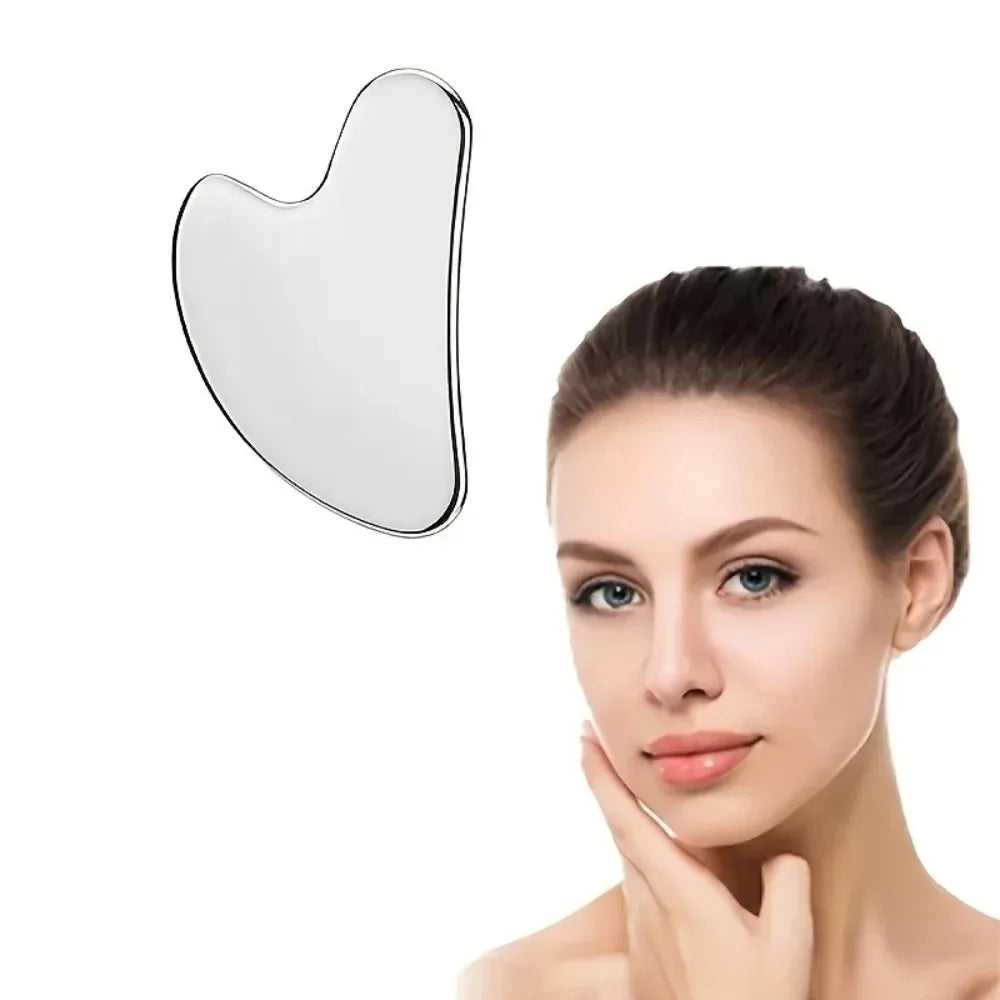 Heart-Shaped Gua Sha Board – Stainless Steel Muscle Massage Tool - Image 2