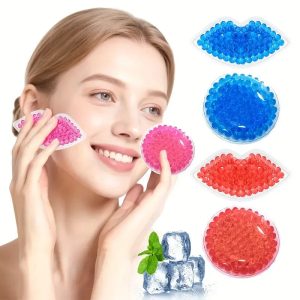 2pcs Reusable Facial Lip & Eye Ice Packs – Hot & Cold Gel Bead Compress for Pain Relief & Skincare