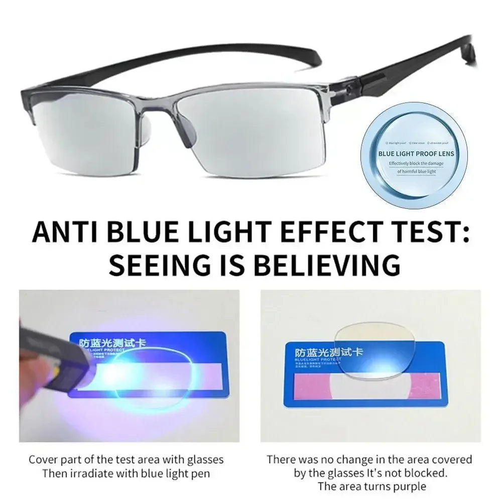 Smart Automatic Zoom Reading Glasses – Autofocus, Anti-Blue Light, Half-Rim Design for Near & Far Vision - Image 4