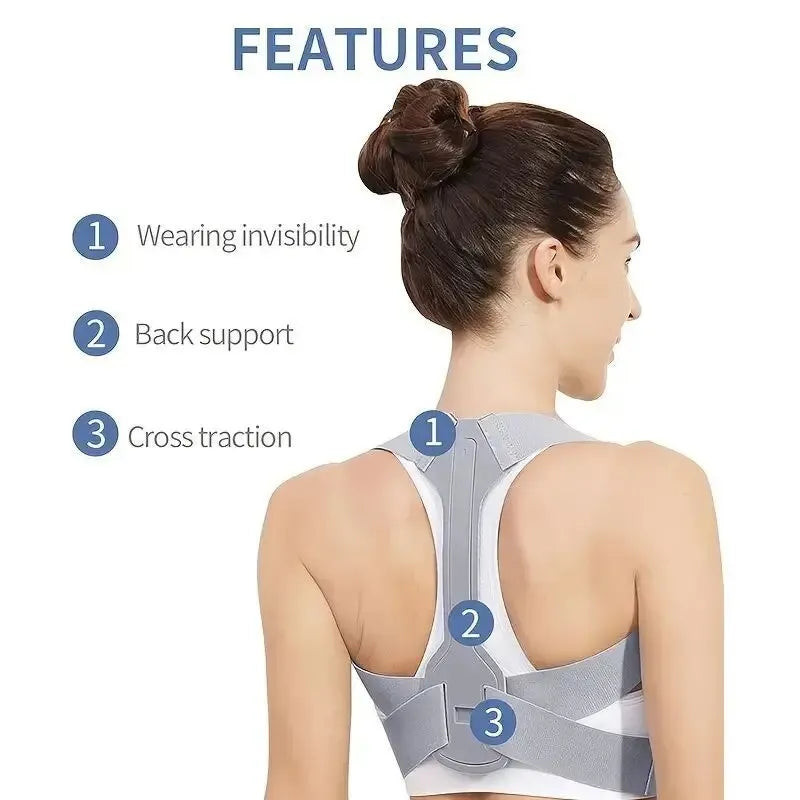 Adjustable Posture Correction Back Brace – Unisex Hunchback Prevention Support - Image 4