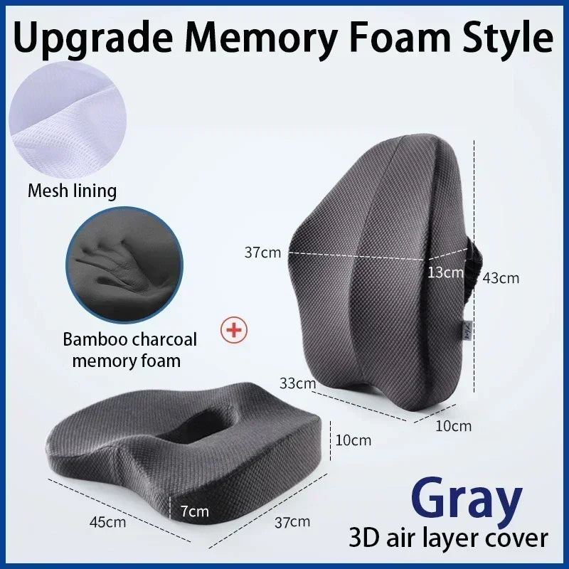Memory Foam Seat Cushion Set – Orthopedic Support for Coccyx, Lumbar & Hemorrhoid Relief - Image 11
