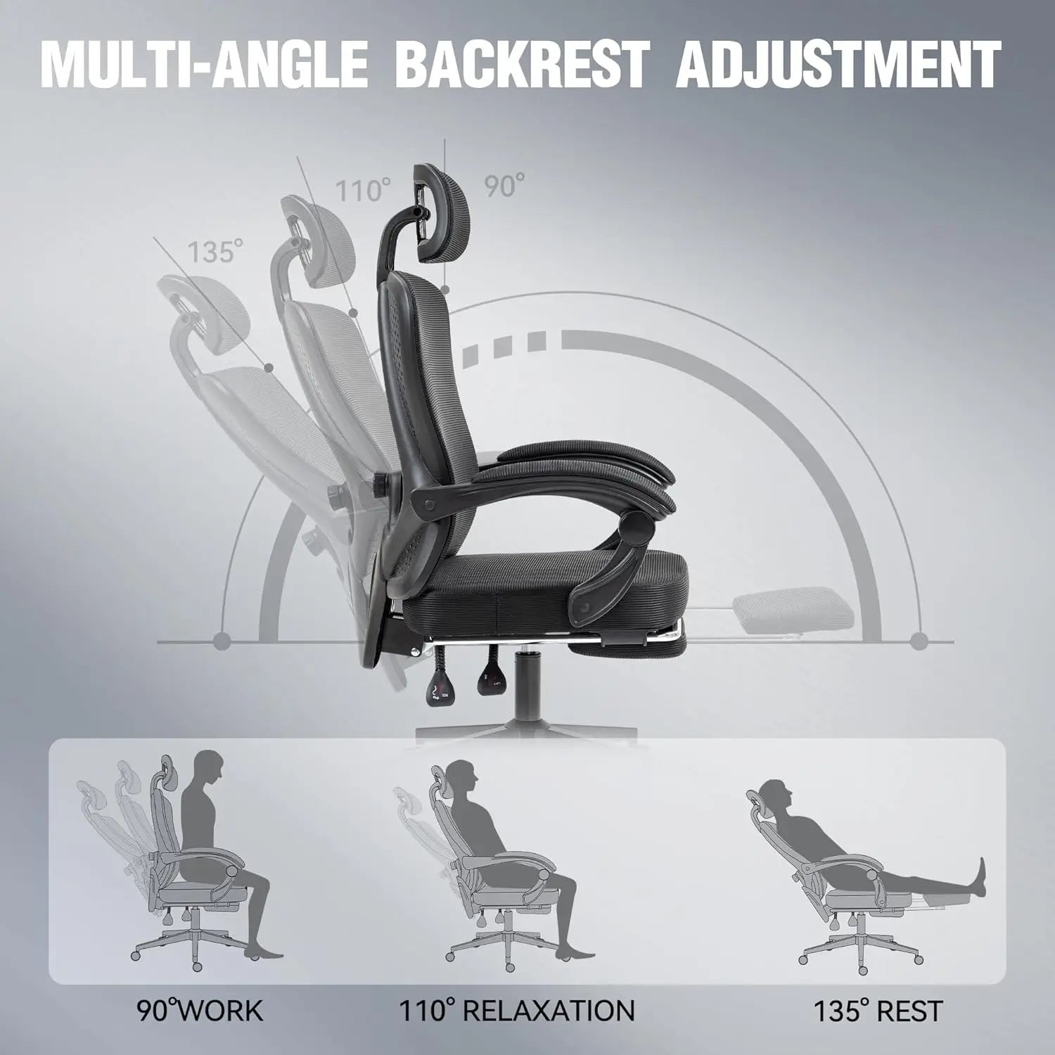 Dowinx Ergonomic Mesh Office Chair – Pocket Spring Seat with Adjustable Lumbar & Headrest - Image 6