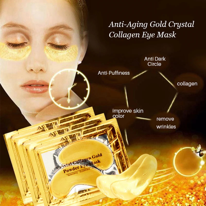 InniCare Crystal Collagen Gold Eye Mask – 50/60/80/100 Pcs - Image 3
