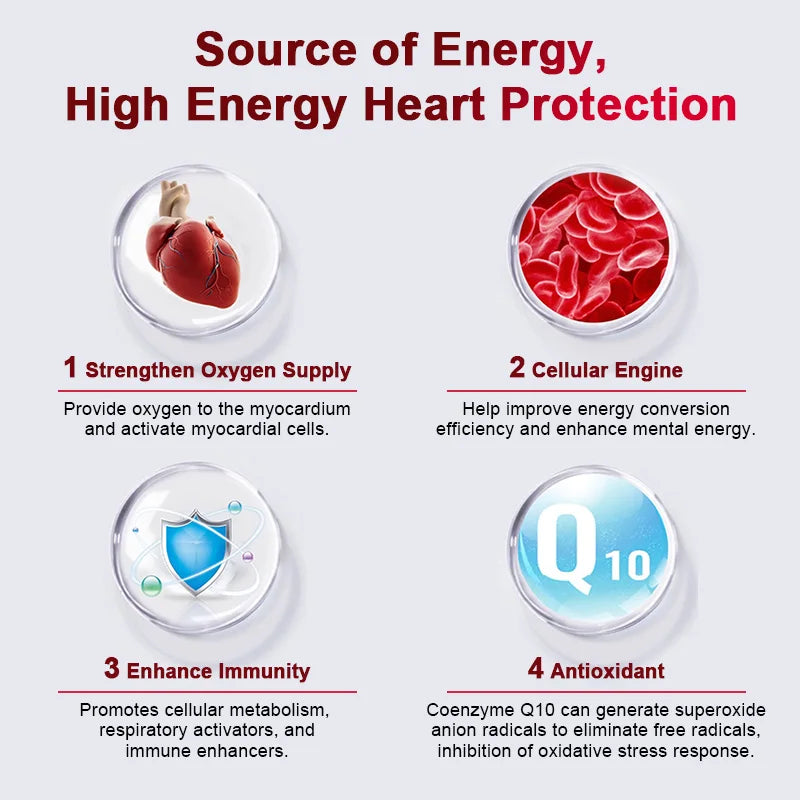 120PCS Coenzyme Q10 Capsules – High Absorption COQ10 for Energy & Heart Health - Image 7