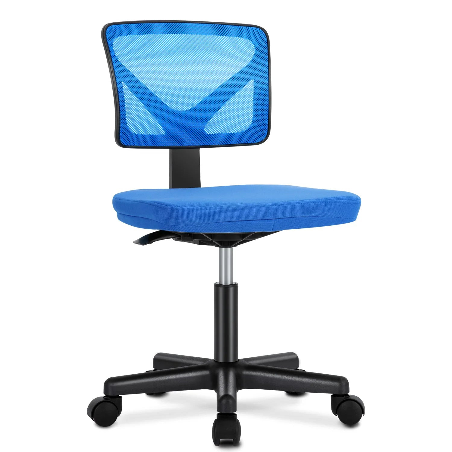 JHK Mesh Armless Office Chair – Low Back with Lumbar Support & Swivel Wheels - Image 11