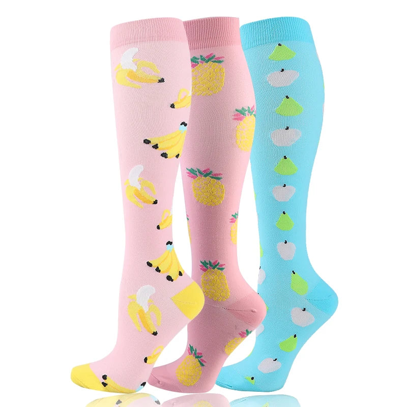 3 Pairs/Pack Compression Socks – 30mmHg Knee-High Support for Men & Women (58 Styles) - Image 52