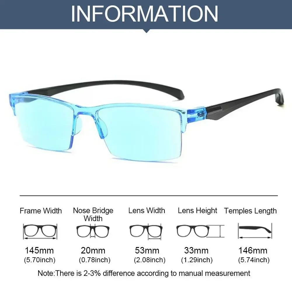 Smart Automatic Zoom Reading Glasses – Autofocus, Anti-Blue Light, Half-Rim Design for Near & Far Vision - Image 6