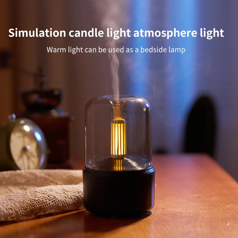 2025 New Ultrasonic Candlelight Aromatherapy Humidifier – Soft Glow for Home, Office & Bedroom - Image 3