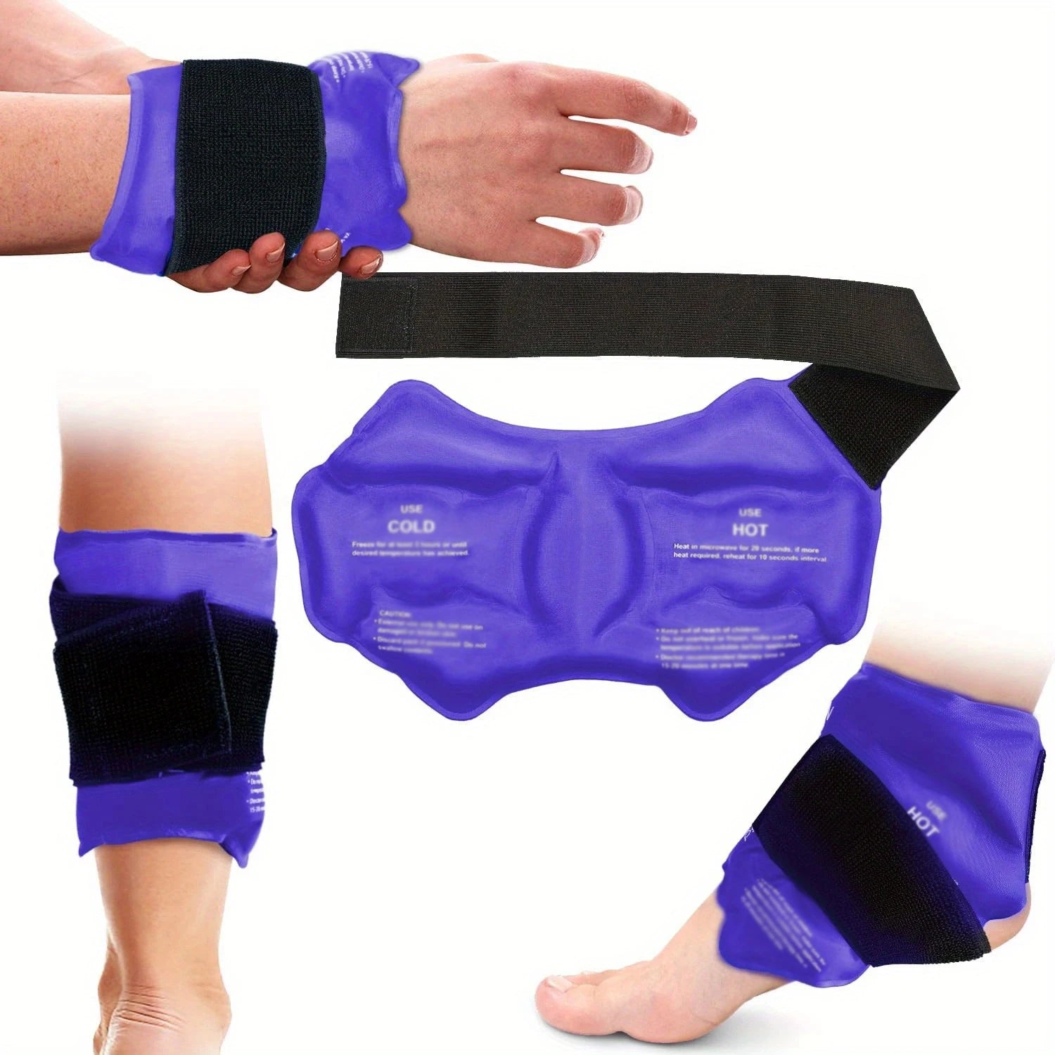 Ankle Brace Ice Pack Wrap – Reusable Hot & Cold Therapy Gel Support for Pain Relief & Sprains