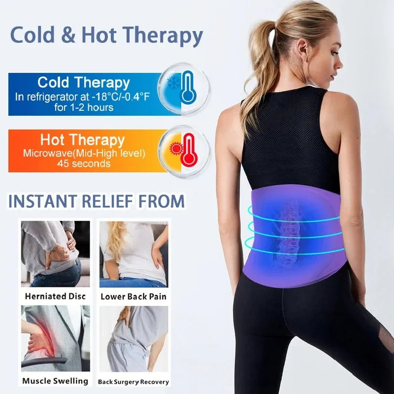 Gel Ice Pack for Lower Back Pain Relief – Reusable Hot & Cold Compress Therapy Wrap - Image 3
