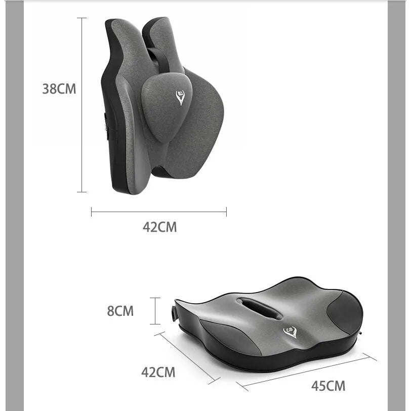 Memory Foam Seat & Back Support Pillow Set – Orthopedic Relief for Coccyx, Hip & Lumbar - Image 6