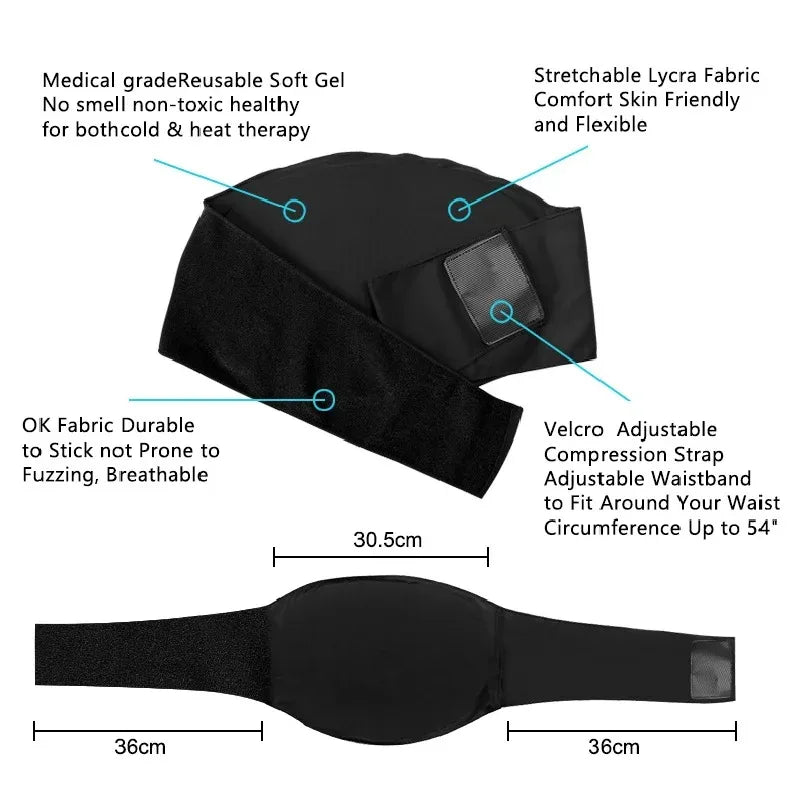 Gel Ice Pack for Lower Back Pain Relief – Reusable Hot & Cold Compress Therapy Wrap - Image 4
