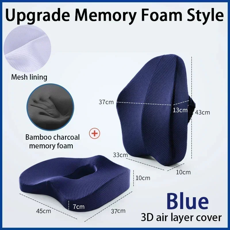 Memory Foam Seat & Back Cushion Set – Orthopedic Support for Coccyx & Waist - Image 8