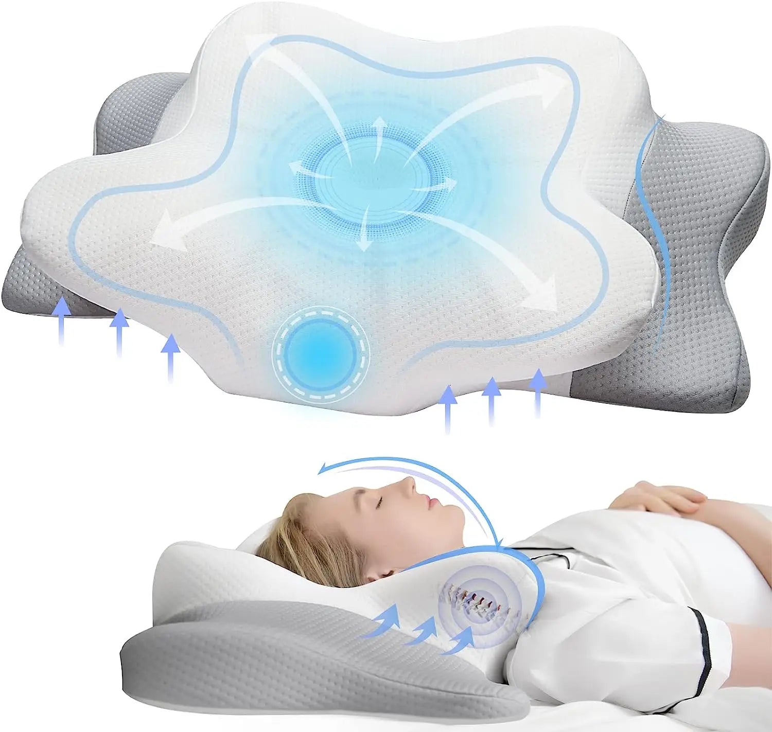 Pulatree Odorless Orthopedic Memory Foam Pillow – Ergonomic Cervical Pillow for Neck & Shoulder Pain Relief