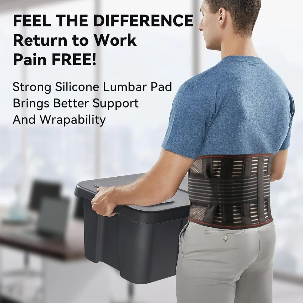 Back Braces for Lower Back Pain Relief – Breathable Lumbar Support Belt with 5 Stays - Image 6